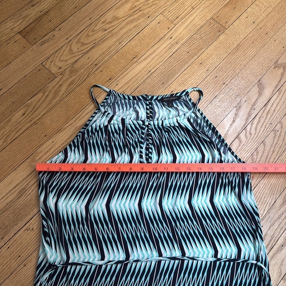BANANA REPUBLIC Sleeveless Dress Belted Tie Waist Geometric Print Size Medium - Picture 4 of 6